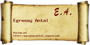 Egressy Antal névjegykártya
